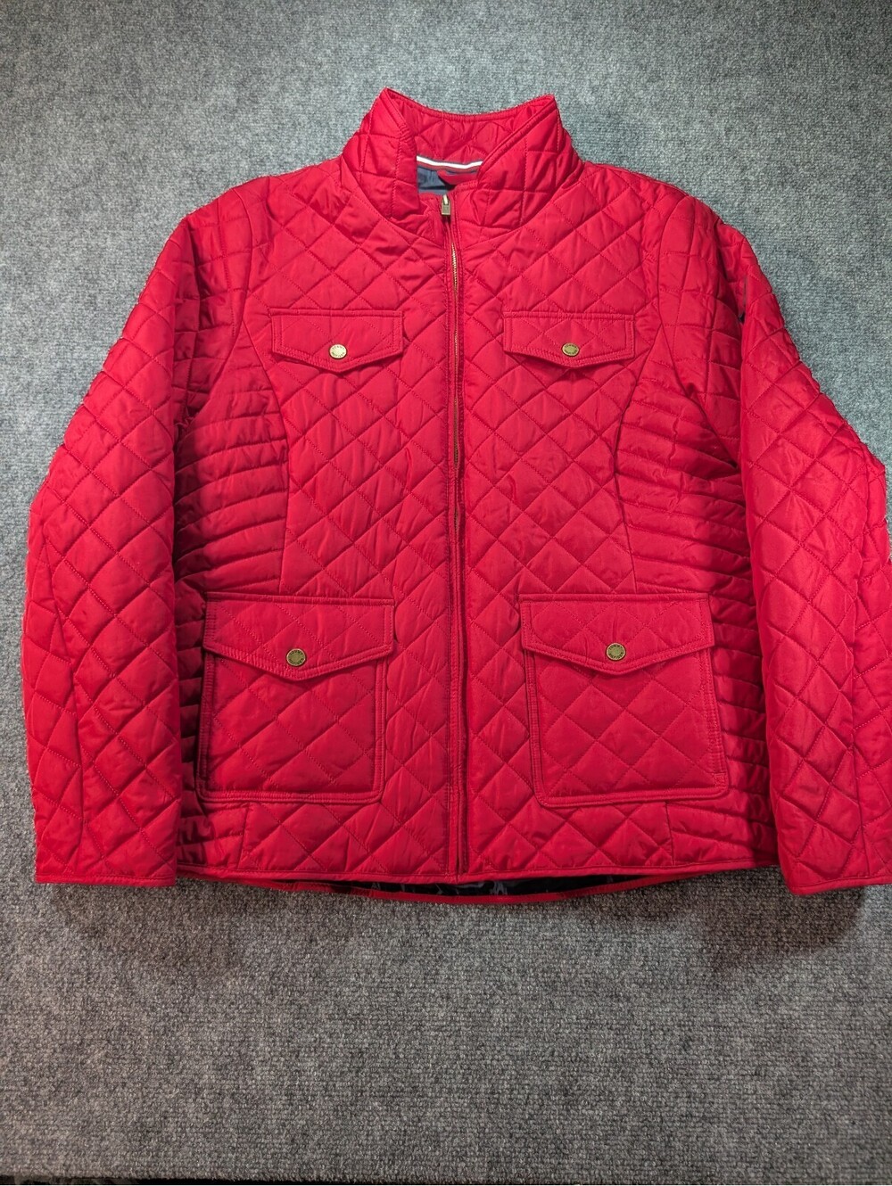 Tommy Hilfiger Women's Large Red Quilted Puffer Jacket